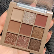 Eyeshadow Palette Makeup- 9 Colors Naked Pink Eyeshadow Palette Matte Shimmer Korean Natural Eye Shadow palettes Highly Pi...