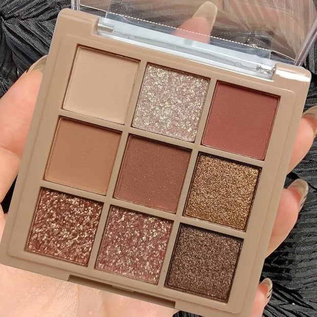 Eyeshadow Palette Makeup- 9 Colors Naked Pink Eyeshadow Palette Matte Shimmer Korean Natural Eye Shadow palettes Highly Pi...