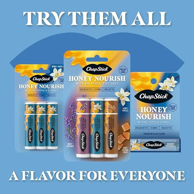 ChapStick Bulk Lip Balm, Honey Vanilla 3-Packs (12 Sets/36 Tubes) – Honey Nourish Lip Care Formula with Bee Propolis Extra...