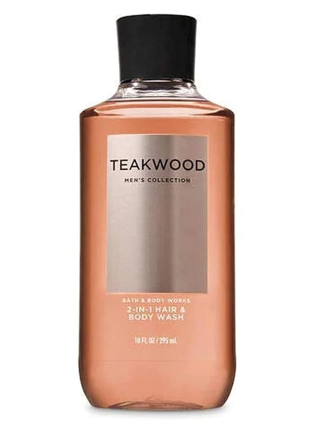 Bath and Body Works, Signature Collection Teakwood 2-in-1 Hair + Body Wash (10 oz) - Product Image