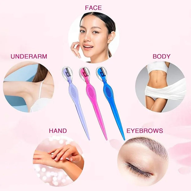 30 Pcs Dermaplane Razor Eyebrow Razor for Women Trimmer Shaver with Precision Cover Multipurpose Exfoliating Dermaplaning ...