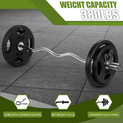 47" Olympic Barbell Curl Bar EZ Bar Strength 440-Pound Capacity - Product Image
