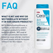CeraVe 2 In 1 Hydrating Anti Dandruff Shampoo And Conditioner, 1% Pyrithione Zinc Dandruff Treatment, Color Safe & Sulfate...