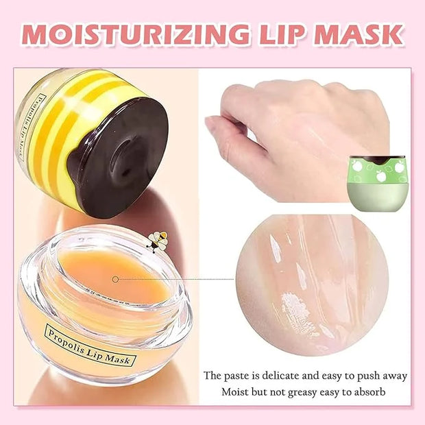 Bee Lip Balm Honey Pot,Watermelon Lip Lime)