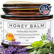 Tallow and Honey Balm, Organic Body Butter, Grass-Fed Beef Tallow for Skin, Soothing All-Natural Moisturizer for Body and ...