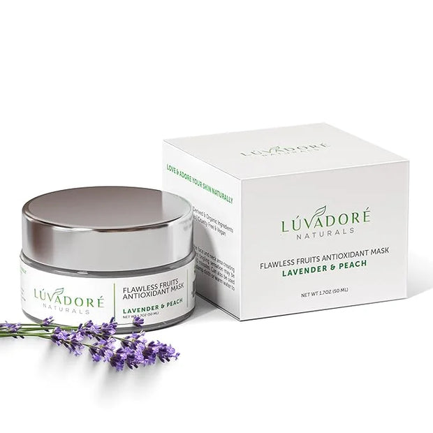 Flawless Fruits Antioxidant Mask – Lavender and Peach Face Masks Skincare Enriched with Red Wine, Green Tea Extracts – Rev...