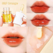 3 Pcs Fruity Plumping Lip Oil Moisturizing Hydrating Lip Care Hydrating Lip Gloss Tinted Lip Balm, Long Lasting & Nourishi...