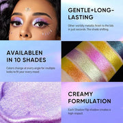 MAKI YIKA Glitter Eyeshadow Gold Liquid Multichrome Eyeshadows Long Lasting Metallic Chameleon Eye Shadow Smudgeproof Holo...