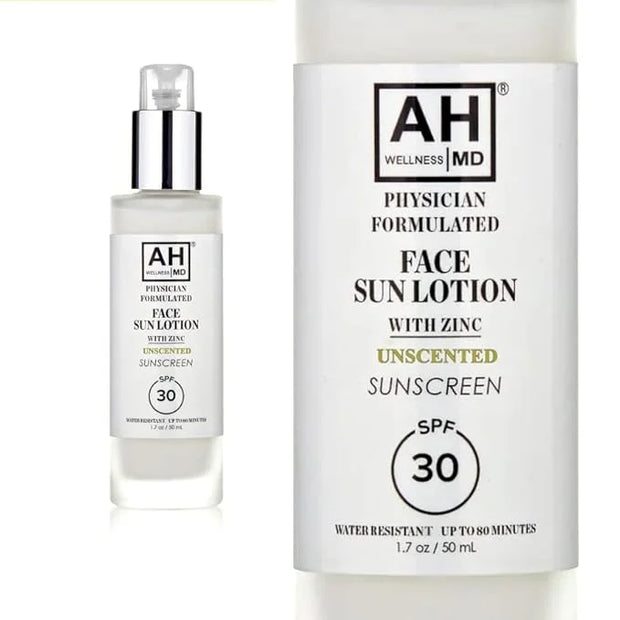 AHWellnessMD Facial Sunscreen SPF 30 Anti Aging Face Moisturizer For Women, Broad Spectrum Physical Sunscreen with Zinc Ox...