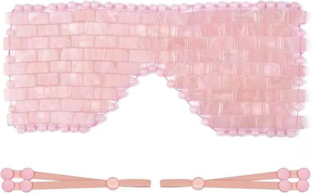 ideayard Rose Quartz Eye Mask, Cooling Eye Mask 100% All Natural Crystal Mask for Facial Puffy Eyes Reusable - Product Image