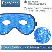 BeeVines Gel Eye Mask, 2 Pack XL Jumbo Size Cooling Ice Masks for Puffy Eyes for Men & Women, Cold & Warm Compress for Pos...