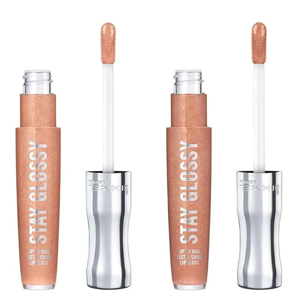 Rimmel Stay Glossy Lip Gloss Bundle - .18oz Tubes in 710 Honey, Honey and 122 All Nighter Shades - Product Image