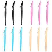 Eyebrow Razor for Women, iDeep 12 Pcs Eyebrow Razor with Safety Cover 4 Color Facial Hair Removal Shavers Dermaplane Razor...