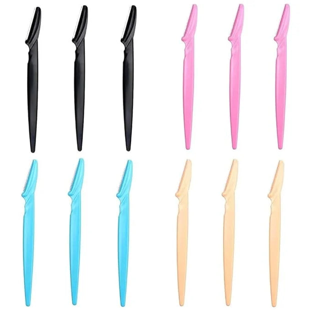 Eyebrow Razor for Women, iDeep 12 Pcs Eyebrow Razor with Safety Cover 4 Color Facial Hair Removal Shavers Dermaplane Razor...