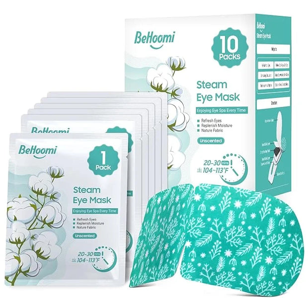 Steam Eye Mask, 10 Packs Heated Eye Mask, Self Heating Disposable SPA Warm Compress for Eyes Sleep Mask, Soothing Moist He...
