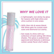 Petite 'N Pretty 10K Shine Lip Gloss for Girls (Shell Shocked) - Makeup for Kids, Tweens, Teens - High Shine, Soft, Hydrat...