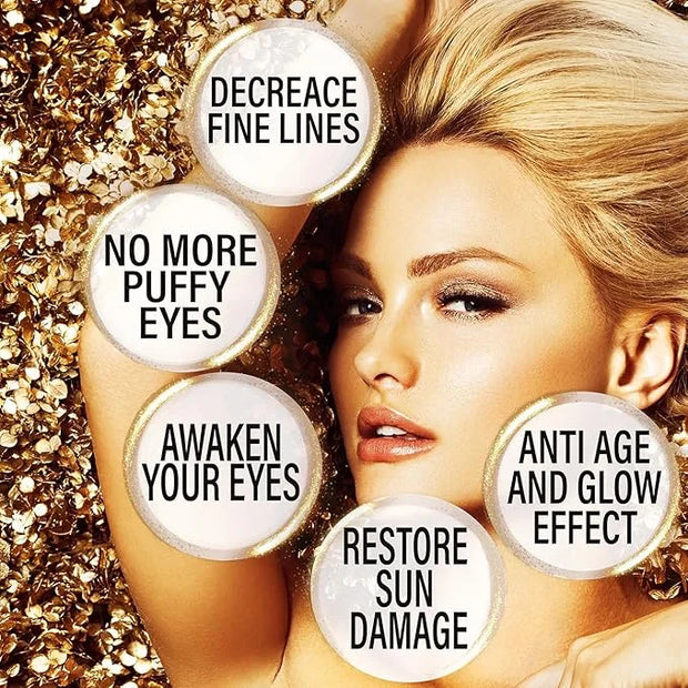 24K ULTIMATE Eye Care Set - Luxurious Anti-Aging Masks & Serum - Effective Under Eye Treatment for Puffiness, Dark Circles...