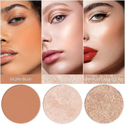 FOCALLURE Blush and Highlighter Palette,3 in 1 Makeup Powder Cruelty-Free Matte Blush,Shimmer Illuminator Highlighters for...
