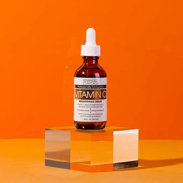 Advanced Clinicals Brightening Vitamin C Serum For Face With Glycolic Acid + Lactic Acid | Vitamin C Eye Serum Face Moistu...