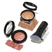 LAURA GELLER NEW YORK Baked Balance-N-Glow Illuminating Powder Foundation, Medium + Retractable Kabuki Brush + Baked Blush...