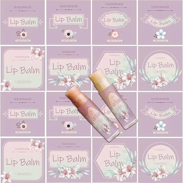 CRASPIRE Lip Balm Labels 80pcs Homemade Purple）