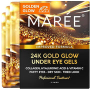 MAREE Golden Glow Eye Gels – Moisturizing Hydrogel for Smooth Under-Eye Area – Gentle Skincare Boost - Product Image