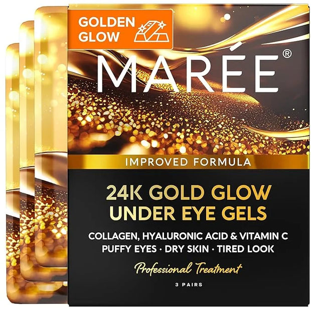 MAREE Golden Glow Eye Gels – Moisturizing Hydrogel for Smooth Under-Eye Area – Gentle Skincare Boost - Product Image