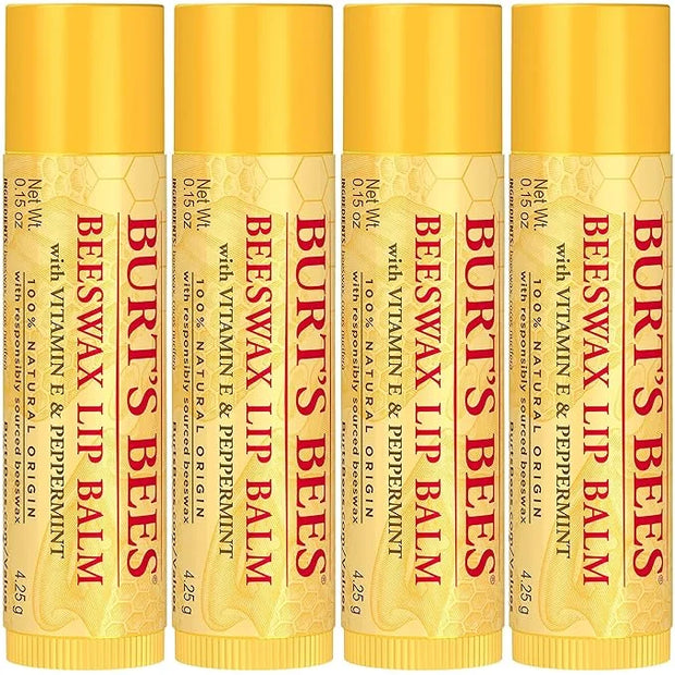 Burt's Bees Lip Balm - Original Beeswax, Lip Moisturizer With Responsibly Sourced Beeswax, Tint-Free, Natural Origin Condi...