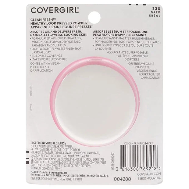 COVERGIRL Clean Fresh Pressed Powder, Dark, 0.35 Oz - Product Image