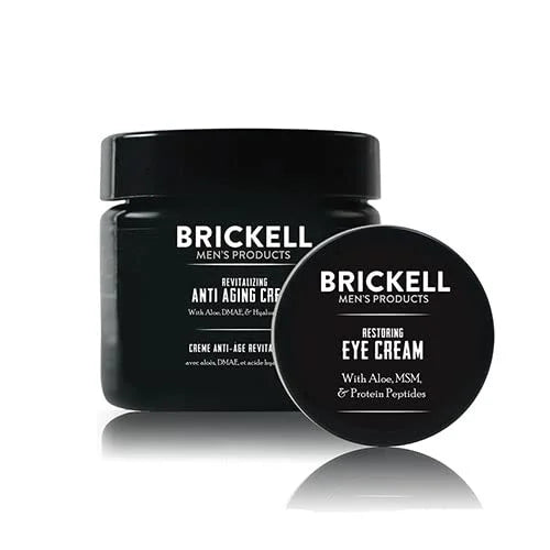 Brickell Men's Ultimate Anti-Aging Routine, Anti-Wrinkle, Night Face Cream and Eye Cream to Reduce Puffiness, Wrinkles, Da...