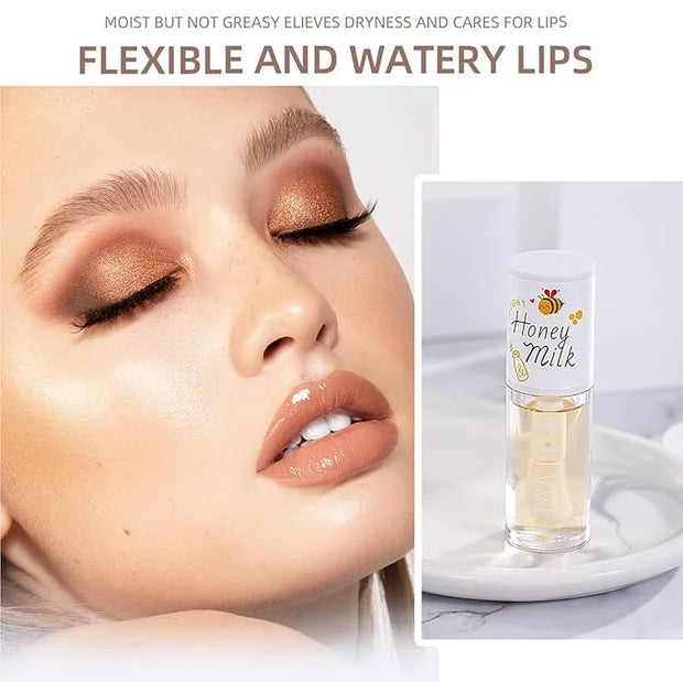 2Pcs Crystal Jelly Moisturizing Lip Oil Hydrating Lip Gloss Set, Non-sticky Fresh Texture Nourishing Plumping Lip Oil Long...