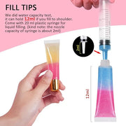 AMORIX 50PCS Lip Gloss Tubes Empty 10ml Pink Cap Lip Gloss Containers Lip Balm Tubes Cute Squeeze Tubes Lipgloss Making Su...
