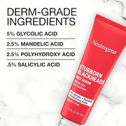 Neutrogena Stubborn Blackheads Daily Acne Facial Serum with Salicylic, Glycolic, Polyhydroxy & Mandelic Acids, Oil-Free Fa...