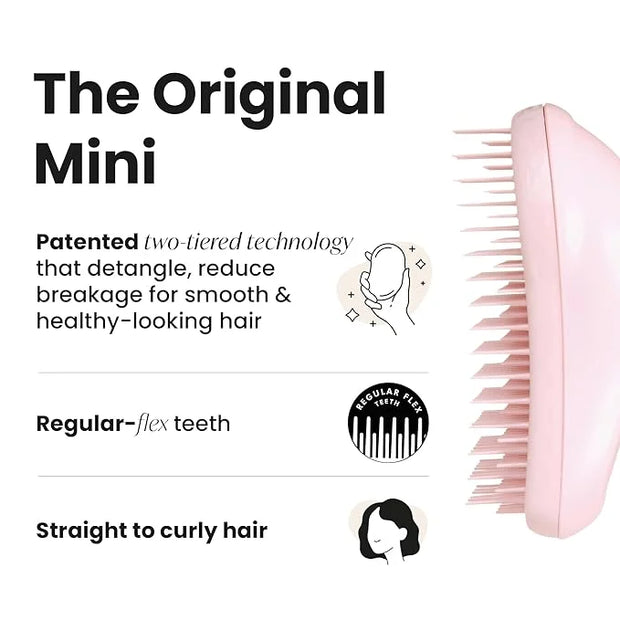 Tangle Teezer Original Detangler Brush, Dry & Wet Travel Size Mini Hair Brush, for Kids & All Hair Types, Millennial Pink ...