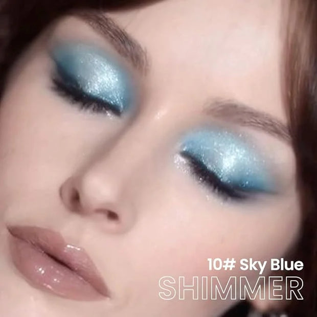 evpct Sky Blue Shimmer Cream Eye Shadow Brightener Sticks Set for Eyes, Blue Shimmery Matte Pencil Eye shadow Applicator S...