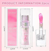2PCS Magic Color Changing Lip Oil, Big Brush Color Changing Lip Oil, Lip Oil Color Changing, Warm Change Hydrating Color C...