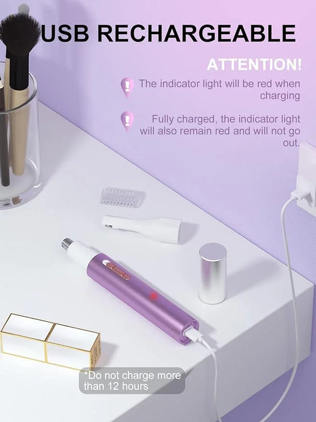 AHHFEI Rechargeable 5 in 1 Ear and Nose Hair Trimmer for Women, 2025 Professional Painless Eyebrow & Facial Hair Trimmer w...