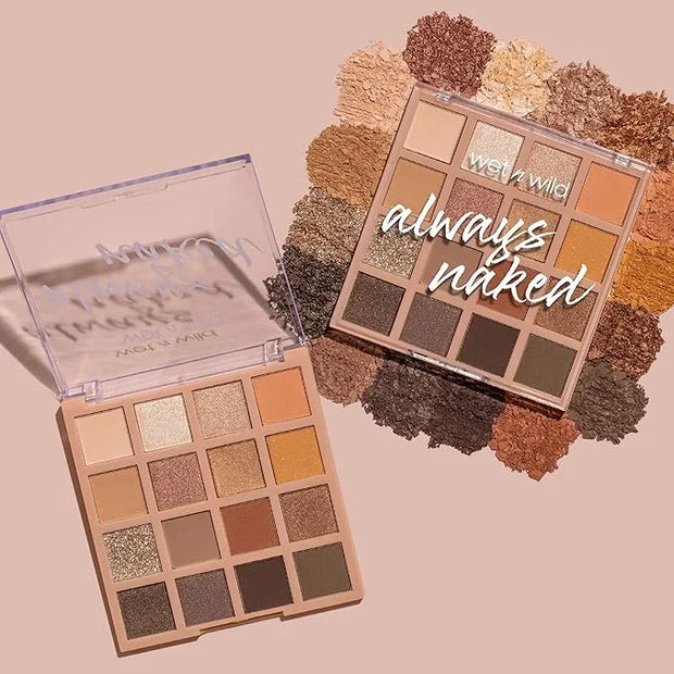 wet n wild Always Naked Palette, Nude Neutral Eye Makeup, Blendable, Warm And Cool Nude Pigments, Matte, Shimmer, Glitter,...