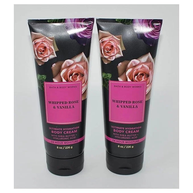 Bath & Body Works Ultimate Hydration Body Cream Pack of 2 (Whipped Rose Vanilla),8.0 fluid_ounces - Product Image