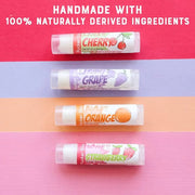 Rinse Bath & Body Fruit Cup Lip Balm Set - Handmade Natural Flavored Lip Balm | Cherry, Grape, Orange & Strawberry | Moist...