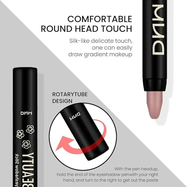 evpct Putty Matte Cream Eye Shadow Brightener Sticks Set for Eyes, Putty Matte Pencil Eye shadow Applicator Stick Pen Pale...