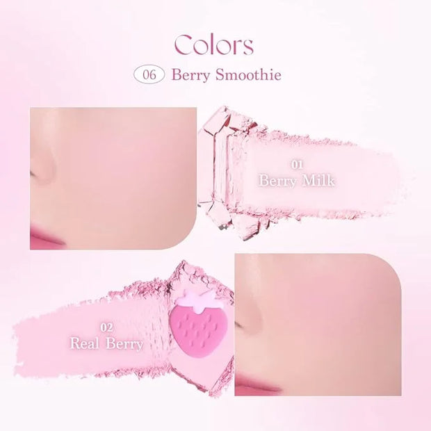 Dasique Blending Mood Cheek #06 Berry Smoothie | 4 Blendable Shades in Lightweight Smooth Powder | Vegan | Pink Blush - Pr...