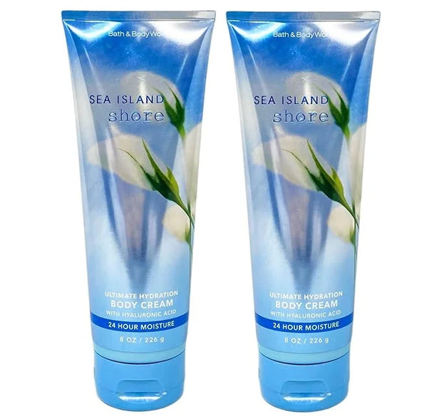 Bath and Body Works Sea Island Shore Ultra Shea Body Cream 8 Oz. 2 Set - Product Image