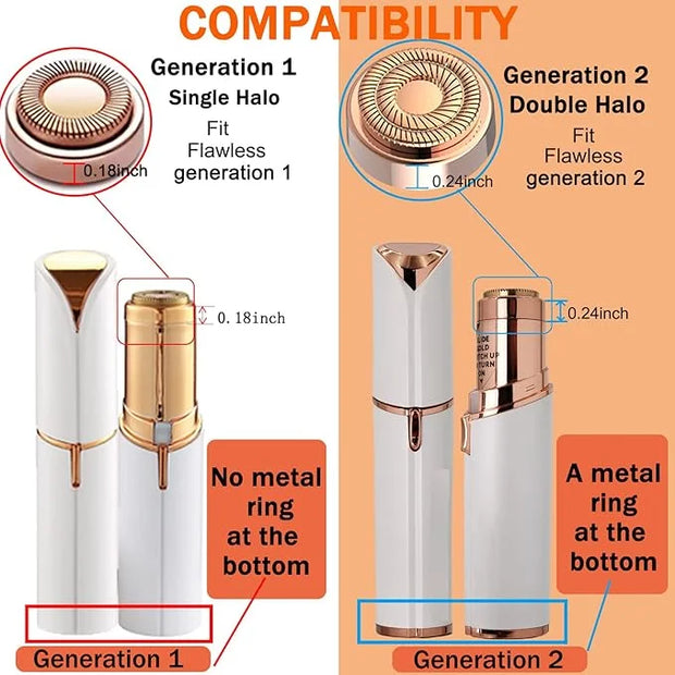 Facial Hair Remover Replacement Heads: Compatible with Finishing Touch Flawless Facial Hair Removal Tool for Women As Seen...