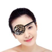 MYUBWTF Black Single Eye Mask, Pirate Skull Crossbone eye patch，Adjustable 3D Eye Patch for Adult and Kid (Leopard grain d...