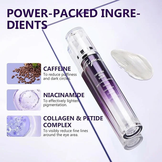 Eye Serum for Dark Circles and Puffiness, Caffeine Eye Serum Infused Collagen and Niacinamide with Ice Globe for Puffy Eye...