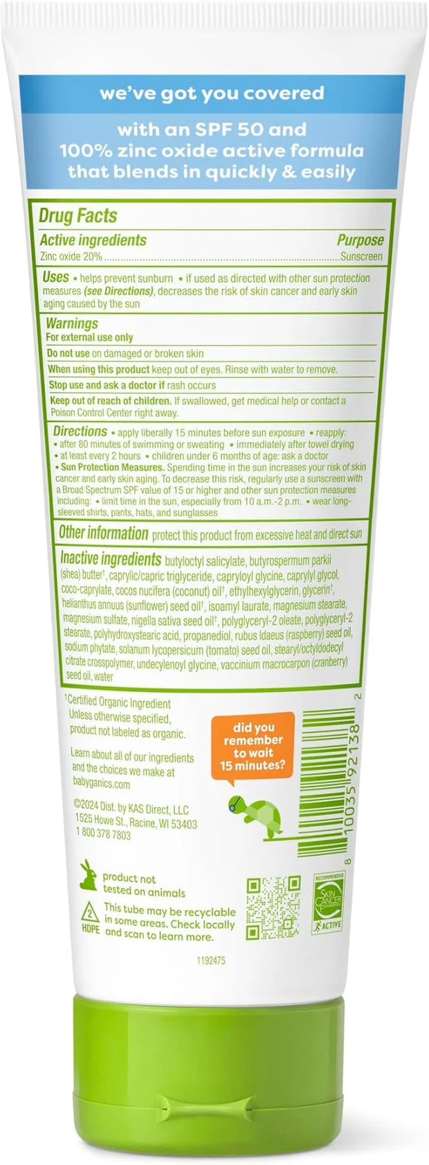 Babyganics SPF 50 Mineral Sunscreen Lotion, Sheer Blend, UVA UVB Protection, Octinoxate & Oxybenzone Free, Water Resistant...