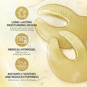 LANBENA Under Eye Patches (6 Pairs), Wrinkle-Reduce Essence(0.27 Fl.Oz), 24K Gold Full Around Gel Serum Mask, Puffy Undere...