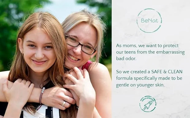 2-Pack All Natural Deodorant For Teen Girls 100% Natural Aluminum-Free Carcinogen Free Kids Deodorant For Girls Clinically...