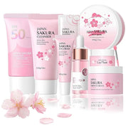 Sakura Skincare Set, Skin Care Set For Teen Girls, Skincare Gift Set Cherry Blossom Beauty Set, Deep Cleaning Skincare Fac...